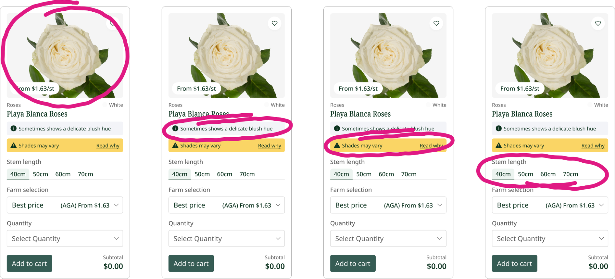 Product disclaimer information